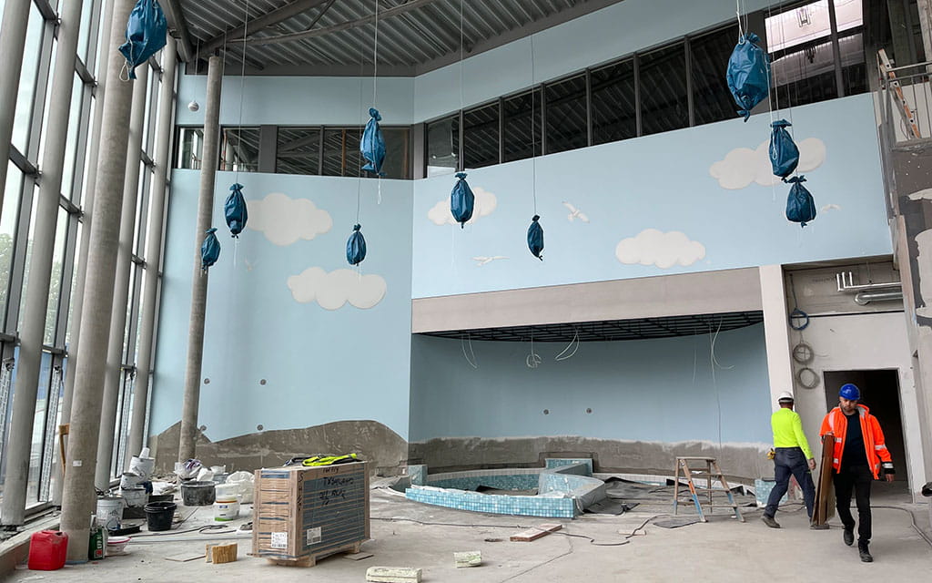 Baustelle des Kinderbereichs