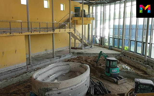 Baustelle mit einem Bagger